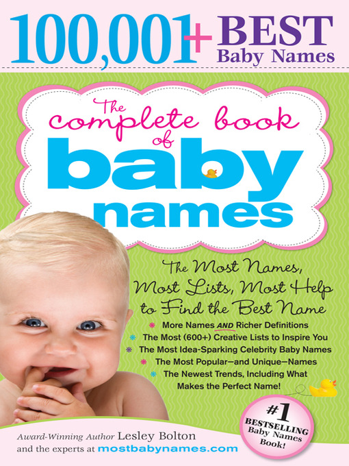 Title details for The Complete Book of Baby Names by Lesley Bolton - Wait list